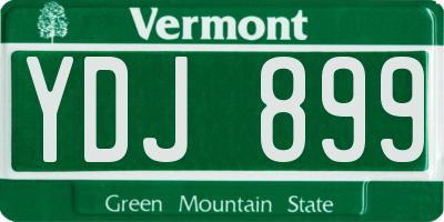 VT license plate YDJ899