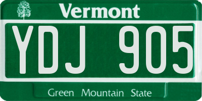 VT license plate YDJ905