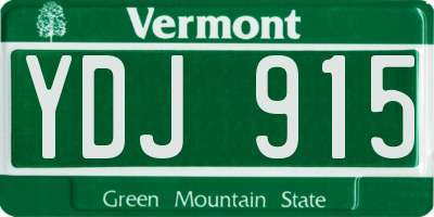 VT license plate YDJ915