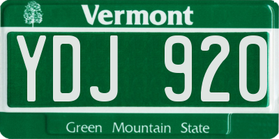 VT license plate YDJ920