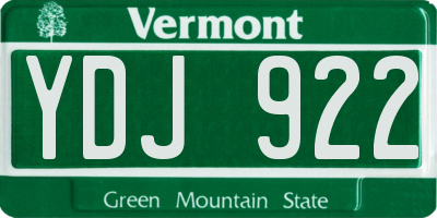 VT license plate YDJ922