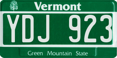 VT license plate YDJ923