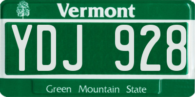 VT license plate YDJ928
