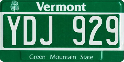 VT license plate YDJ929