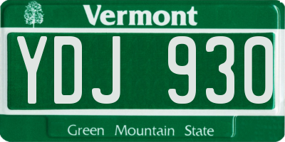 VT license plate YDJ930