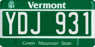 VT license plate YDJ931