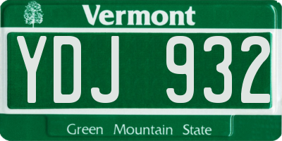 VT license plate YDJ932