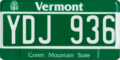 VT license plate YDJ936