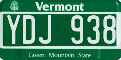 VT license plate YDJ938