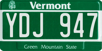 VT license plate YDJ947