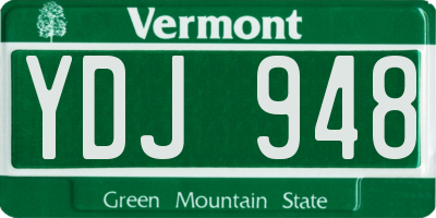 VT license plate YDJ948