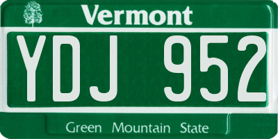 VT license plate YDJ952