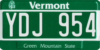 VT license plate YDJ954