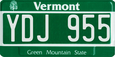 VT license plate YDJ955