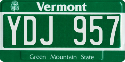 VT license plate YDJ957