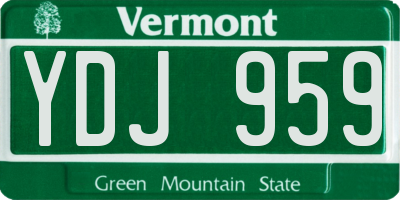 VT license plate YDJ959
