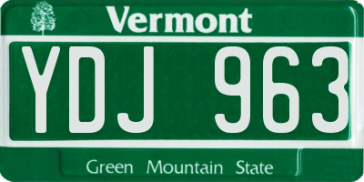 VT license plate YDJ963