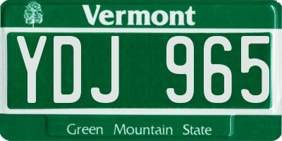 VT license plate YDJ965
