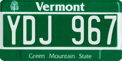 VT license plate YDJ967