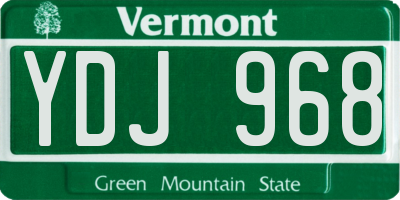 VT license plate YDJ968
