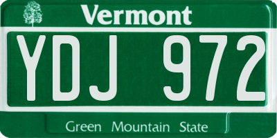 VT license plate YDJ972