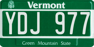 VT license plate YDJ977