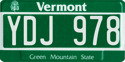 VT license plate YDJ978