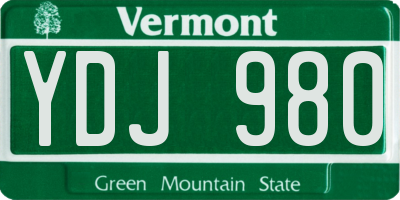 VT license plate YDJ980