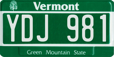 VT license plate YDJ981