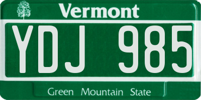 VT license plate YDJ985