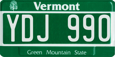 VT license plate YDJ990
