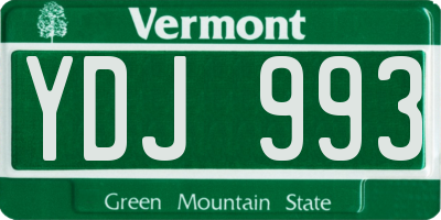 VT license plate YDJ993