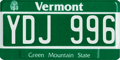 VT license plate YDJ996