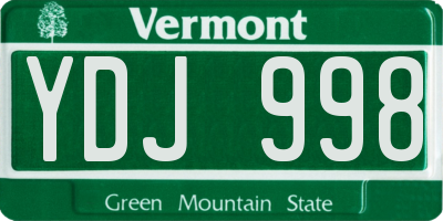 VT license plate YDJ998
