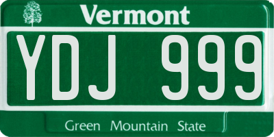 VT license plate YDJ999