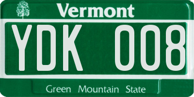 VT license plate YDK008
