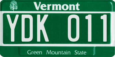 VT license plate YDK011