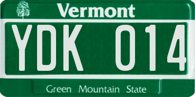 VT license plate YDK014