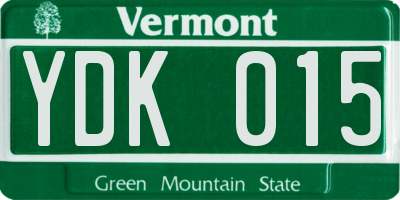 VT license plate YDK015