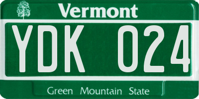 VT license plate YDK024