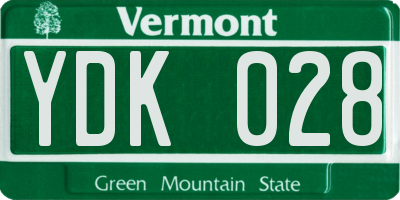 VT license plate YDK028