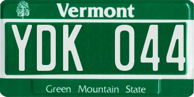 VT license plate YDK044