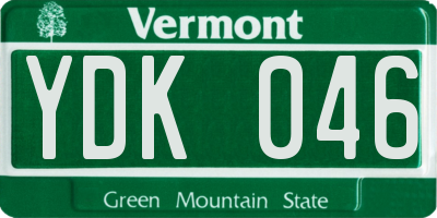 VT license plate YDK046