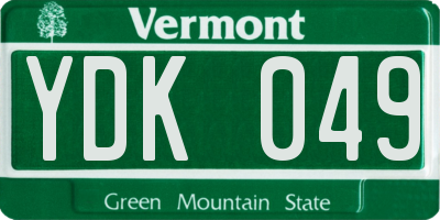 VT license plate YDK049