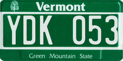 VT license plate YDK053