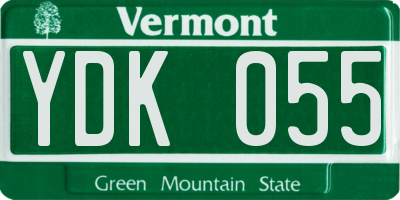 VT license plate YDK055