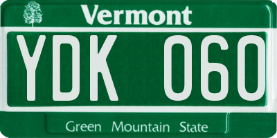 VT license plate YDK060