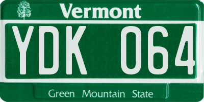 VT license plate YDK064