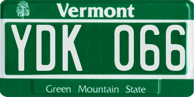 VT license plate YDK066