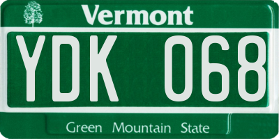 VT license plate YDK068